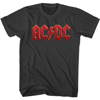 AC/DC - Distress Red Logo Smoke Adult Short Sleeve T-Shirt tee - Coastline Mall