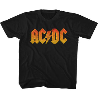 AC/DC - Distress Orange Logo Black Short Sleeve Toddler-Youth T-Shirt tee - Coastline Mall