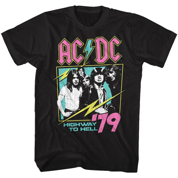 AC/DC - Neon Highway | Black S/S Adult T-Shirt - Coastline Mall