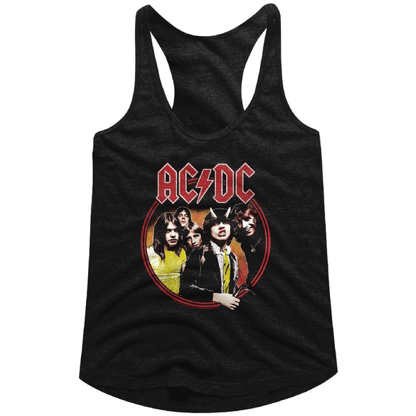 ACDC-Highway To Hell Circle-Black Ladies Racerback - Coastline Mall