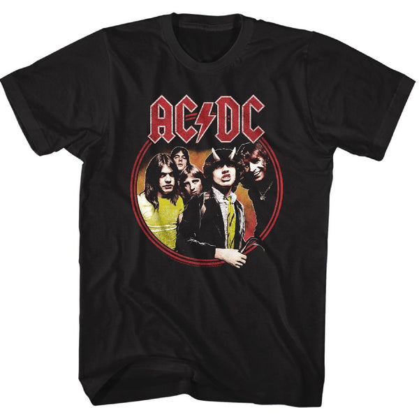 AC/DC - Highway To Hell Circle Logo Black Short Sleeve Adult Short Sleeve T-Shirt tee - Coastline Mall