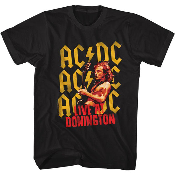 AC/DC - Donington Logo Black Adult Short Sleeve T-Shirt tee - Coastline Mall