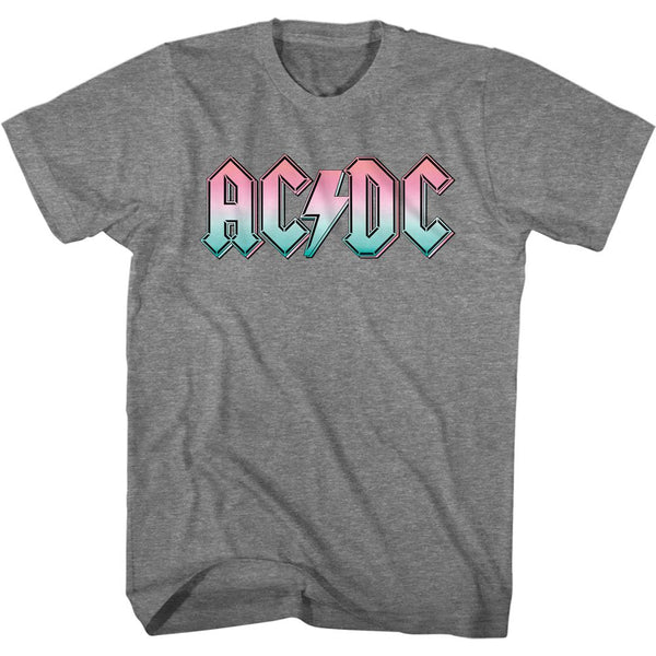 AC/DC - Pastel Gradient Logo | Graphite Heather S/S Adult T-Shirt - Coastline Mall