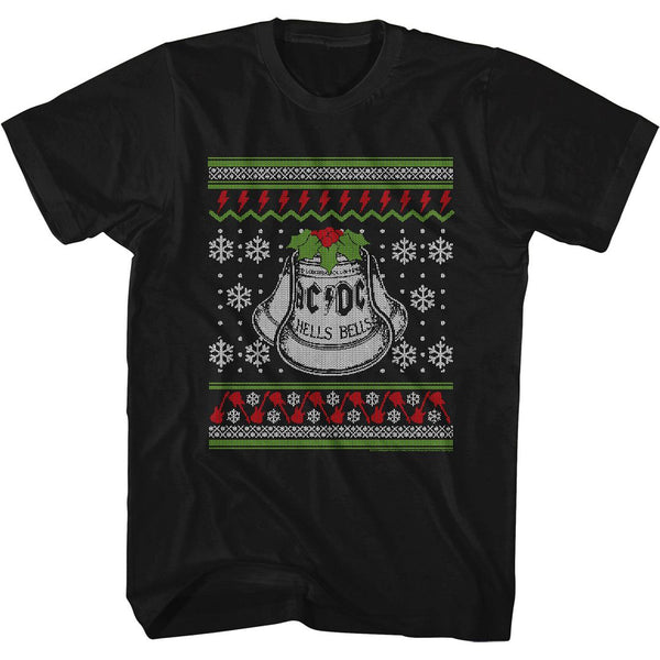 AC/DC - Tacky Christmas Sweater Logo Black Short Sleeve Adult T-Shirt tee - Coastline Mall