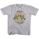 AC/DC - High Voltage Logo Gray Heather Short Sleeve Toddler-Youth T-Shirt tee - Coastline Mall