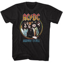AC/DC - Highway To Hell Tricolor Logo Black Adult Short Sleeve T-Shirt tee - Coastline Mall
