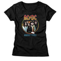 AC/DC - Highway To Hell Tricolor Logo - Black Ladies Short Sleeve T-Shirt - Coastline Mall