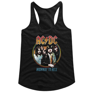 AC/DC - Highway To Hell Tricolor - Black Ladies Racerback - Coastline Mall