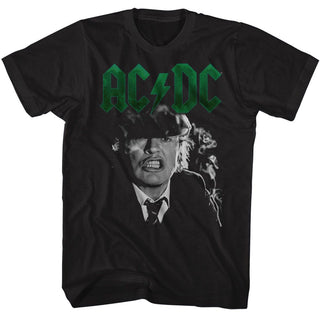 AC/DC - Angus Growl Logo Black Adult Short Sleeve T-Shirt tee - Coastline Mall