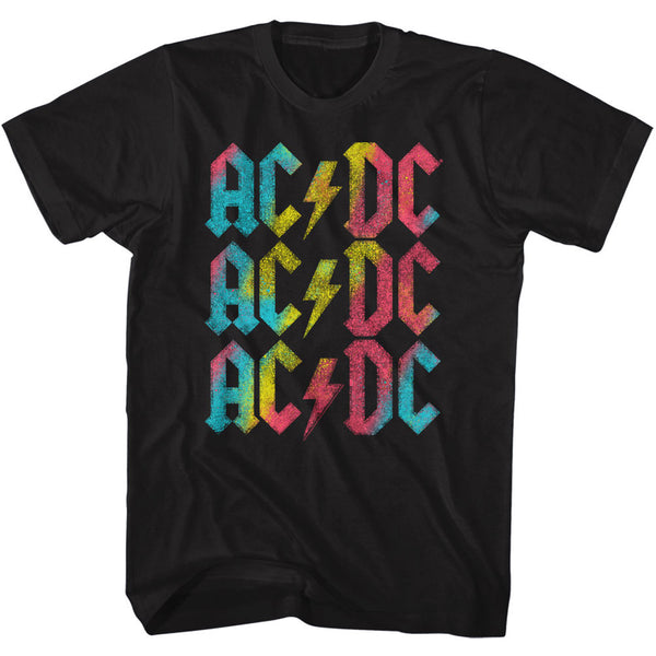 AC/DC - Rainbow Repeat | Black S/S Adult T-Shirt | Clothing, Shoes & Accessories:Adult Unisex Clothing:T-Shirts - Coastline Mall