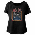 AC/DC - We Salute You Logo Vintage Black Short Sleeve Ladies Dolman T-Shirt tee - Coastline Mall