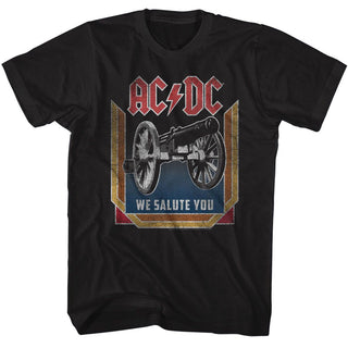 AC/DC - We Salute You Logo Black Adult Short Sleeve T-Shirt tee - Coastline Mall