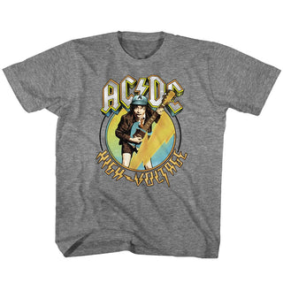 AC/DC - Blue Yellow Voltage | Graphite Heather S/S Toddler-Youth T-Shirt - Coastline Mall