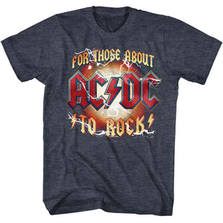 AC/DC - RWB Logo Navy Heather Adult Short Sleeve T-Shirt tee - Coastline Mall