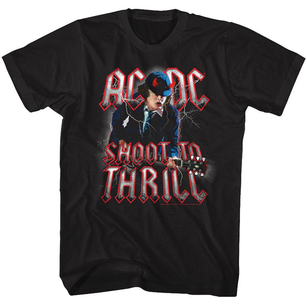 AC/DC - Shoot To Thrill Logo Black Adult Short Sleeve T-Shirt tee - Coastline Mall