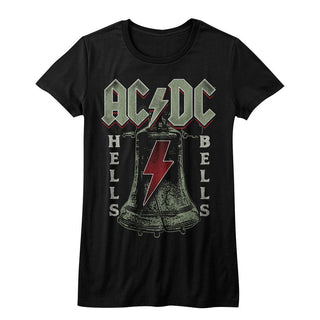 AC/DC - Hells Bells - Black Ladies Short Sleeve T-Shirt - Coastline Mall