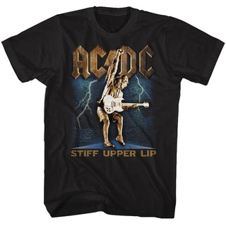 AC/DC - Stiff Logo Black Adult Short Sleeve T-Shirt tee - Coastline Mall