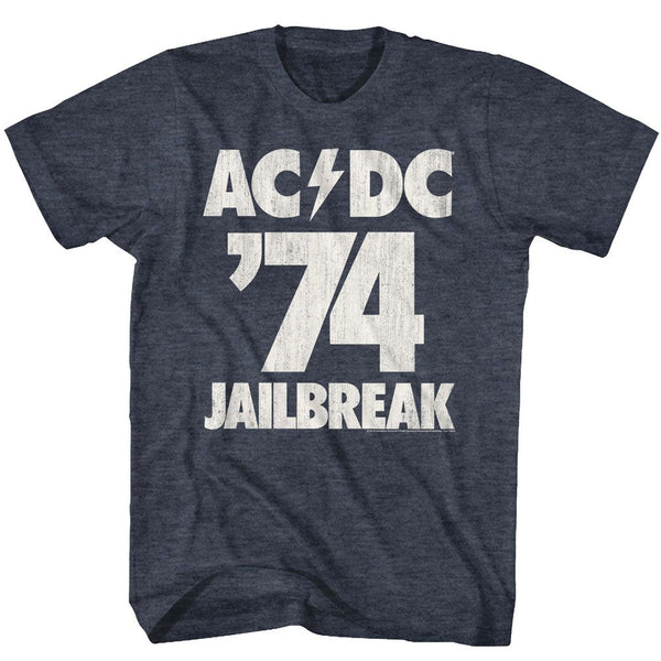 AC/DC - Jailbreak | Navy Heather S/S Adult T-Shirt - Coastline Mall