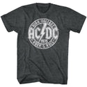AC/DC - R&R Logo Black Heather Adult Short Sleeve T-Shirt tee - Coastline Mall