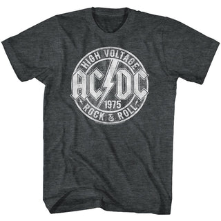 AC/DC - R&R Logo Black Heather Adult Short Sleeve T-Shirt tee - Coastline Mall