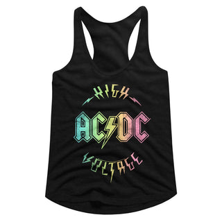 AC/DC - Multicolor Voltage | Black Ladies Racerback - Coastline Mall