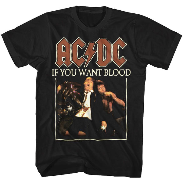 AC/DC - If You Want Logo Black Adult Short Sleeve T-Shirt tee - Coastline Mall