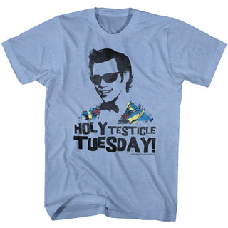 Ace Ventura-Tuesday-Light Blue Heather Adult S/S Tshirt - Coastline Mall