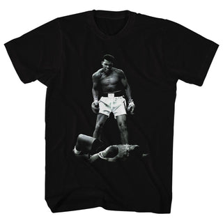 Muhammad Ali-Ali Over Liston-Black Adult S/S Tshirt - Coastline Mall