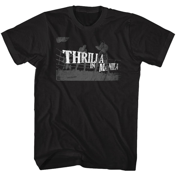 Muhammad Ali-Thrilla In Manila-Black Adult S/S Tshirt - Coastline Mall