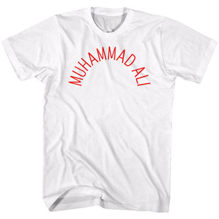 Muhammad Ali-Arch Text-White Adult S/S Tshirt - Coastline Mall