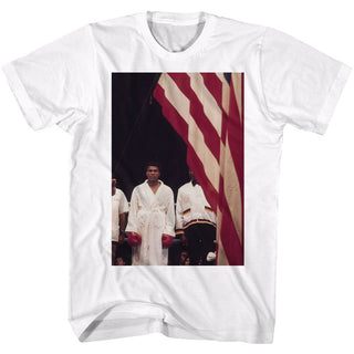 Muhammad Ali-A Flag-White Adult S/S Tshirt - Coastline Mall