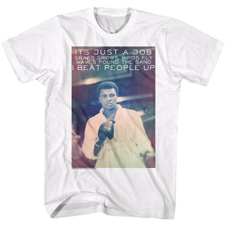 Muhammad Ali-Neato-White Adult S/S Tshirt - Coastline Mall