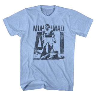 Muhammad Ali-Blue-Light Blue Heather Adult S/S Tshirt - Coastline Mall