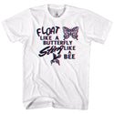 Muhammad Ali-Float Like A Butterfly-White Adult S/S Tshirt - Coastline Mall