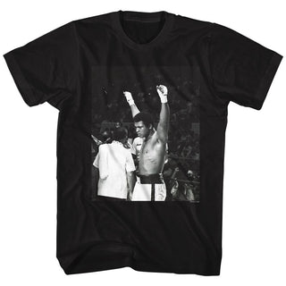 Muhammad Ali-Hands In The Air-Black Adult S/S Tshirt - Coastline Mall