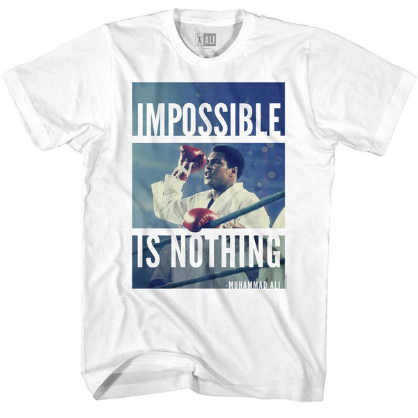 Muhammad Ali-Impossible Is Nothing-White Adult S/S Tshirt - Coastline Mall