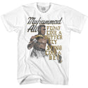 Muhammad Ali-Floatsting-White Adult S/S Tshirt - Coastline Mall