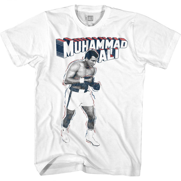 Muhammad Ali-Super Ali-White Adult S/S Tshirt - Coastline Mall