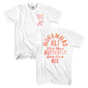 Muhammad Ali - B&B Logo White Front and Back Print Adult Short Sleeve T-Shirt tee - Coastline Mall
