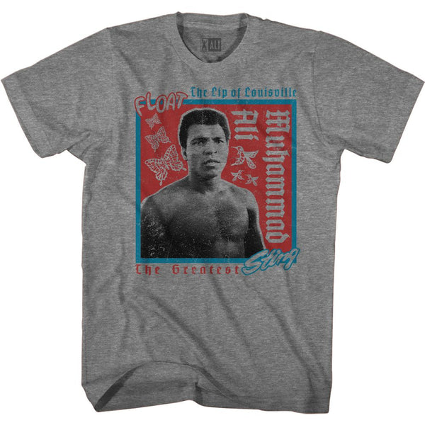 Muhammad Ali-The Lip Of Louisville-Graphite Heather Adult S/S Tshirt - Coastline Mall