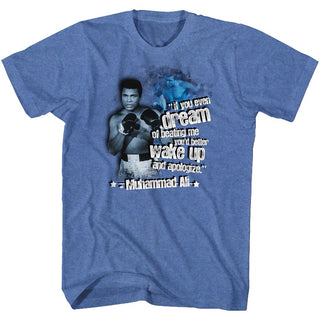 Muhammad Ali-Dreamin'-Royal Heather Adult S/S Tshirt - Coastline Mall