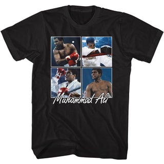 Muhammad Ali-Muhammad Ali Ali Four Squares-Black Adult S/S Tshirt