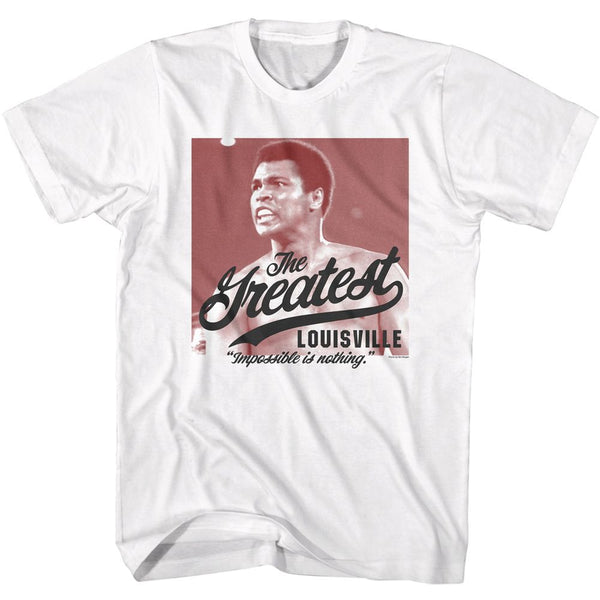 Muhammad Ali-Ali Impossible Is Nothing-White Adult S/S Tshirt