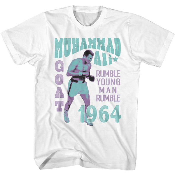 Muhammad Ali-Ali Rumble Young Man Rumble-White Adult S/S Tshirt