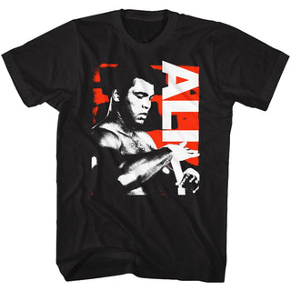 Muhammad Ali-Getting Ready-Black Adult S/S Tshirt - Coastline Mall