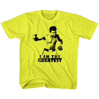 Muhammad Ali-I Am The Greatest-Yellow Toddler-Youth S/S Tshirt - Coastline Mall