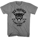 Anchorman-Sex Panther-Graphite Heather Adult S/S Tshirt - Coastline Mall