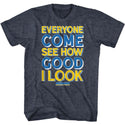 Anchorman-Good I Look Type-Navy Heather Adult S/S Tshirt - Coastline Mall
