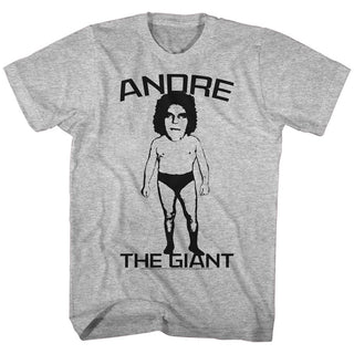 Andre The Giant-Big Head-Gray Heather Adult S/S Tshirt - Coastline Mall