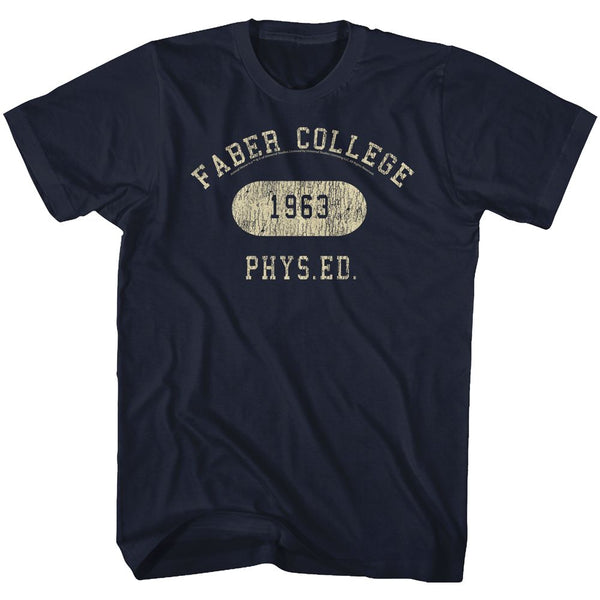 Animal House-Faber Phys Ed-Navy Adult S/S Tshirt - Coastline Mall